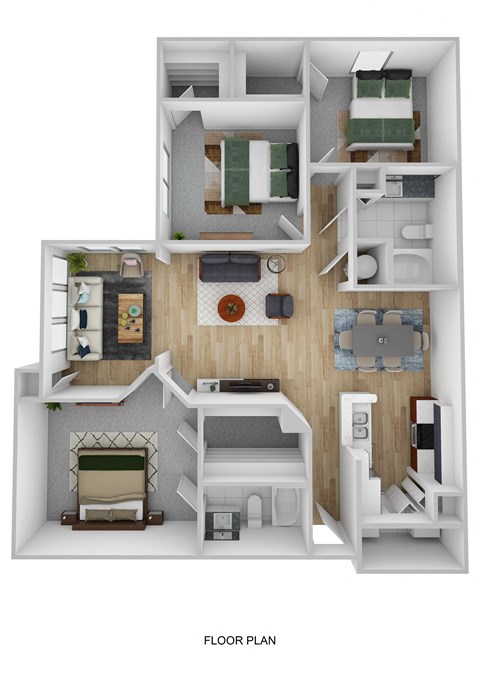 bedroom floor plan an in 3d